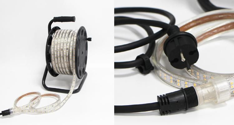 The Robust LED Strip Worklight Building Lighting 230V The Light Drum 25m with Double Chipped LED IP65 for Indoor and Outdoor Mobile Use with Plug Socket