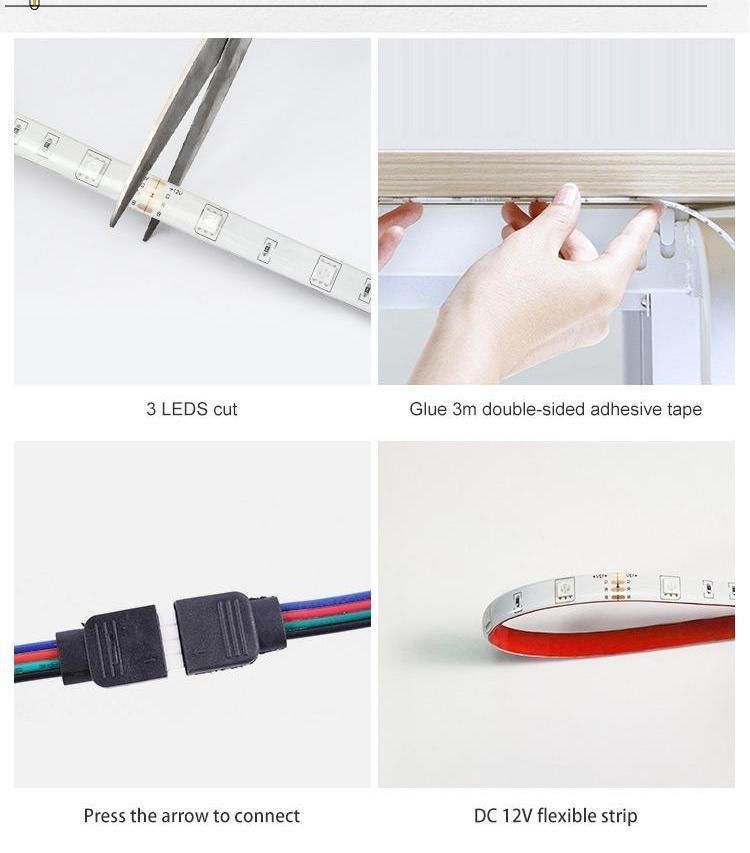 1m 2m 5m Multicolor IP65 Waterproof LED Strip Light