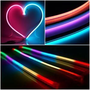 4PCS 20inch IP67 RGB Multi Color Flexible LED Neon Strip with Brake Turn Signal Light for Car Offroad Truck Boat RV