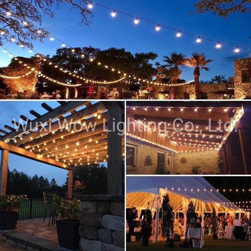 Waterproof Outdoor LED String Lights 17.7m 50+3 G40 Bulbs 265 LEDs IP65 Waterproof Patio String Light CE Standard Warm Indoor Outdoor Fairy Lights for Backyard