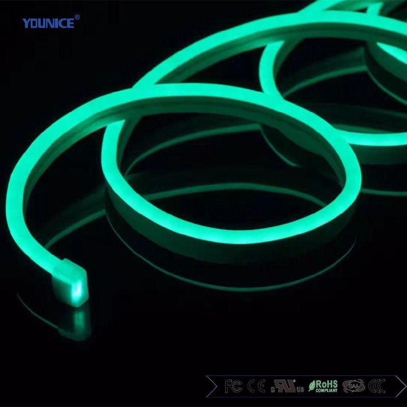 DC12V 1LED Per Cut Green Color LED Flexible Silicone Tube LED Neon Strip