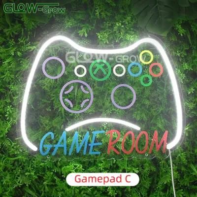 43X33cm Gamepad Silicone LED Neon Light Sign with 5V USB for Game Room Home Decoration