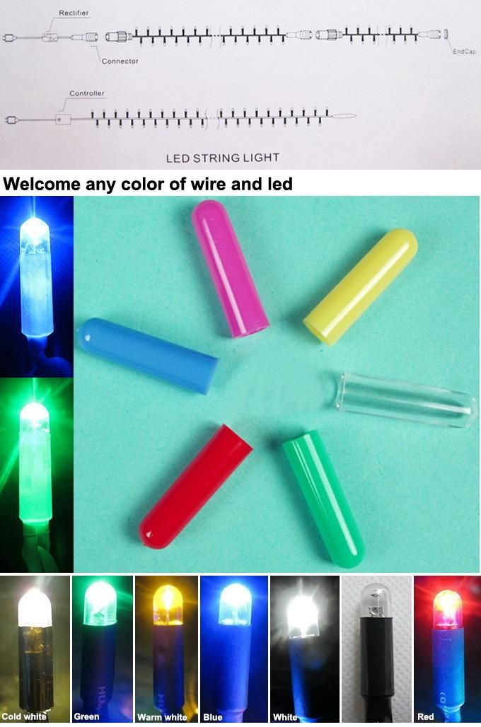Waterproof IP68 Outdoor Yellow Rubber Cable LED Fairy String Light