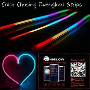 4PCS RGB Color Chasing LED Ribbon Light Strip with Brake Turn Signal Lights for Car Bus Truck RV Camping