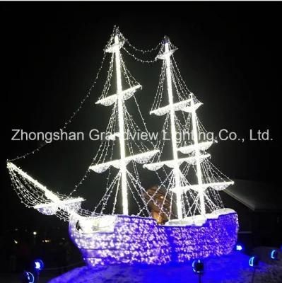 LED Rope and String Motif Ship Boat Light for Park
