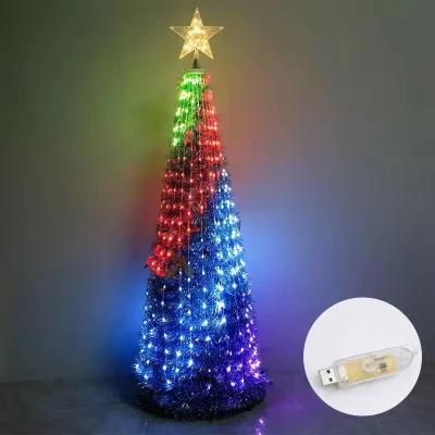 Programmable Fishing Triangle Sparkle Net LED Christmas Tree Light