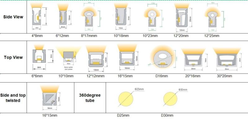 Side-Emiiting 4*8mm Mini Silicone LED Flex Neon Light for Signs