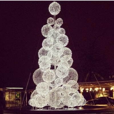 Acrylic LED White Christmas Tree with LED Light Decoration Balls Light