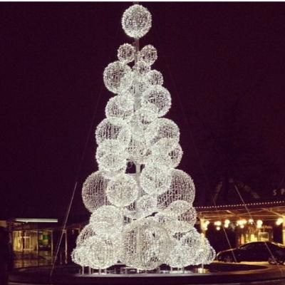 Acrylic LED White Christmas Tree with LED Light Decoration Balls Light