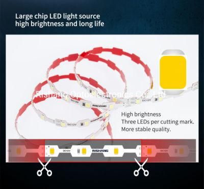 High Brightness Three LEDs Per Cutting Mark More Stable Quality 3D Flexible LED Strips