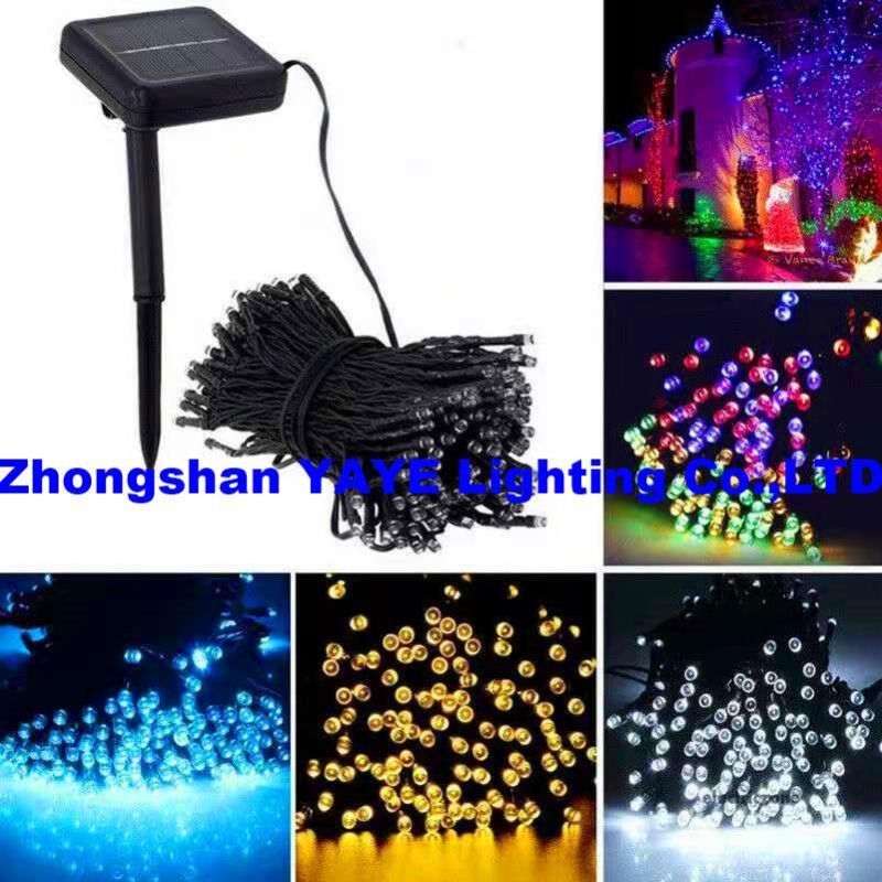 Yaye Hottest Sell Outdoor/Indoor Waterproof IP65 Rgby/RGB/R/Y/W/B/G Solar Decorative LED Christmas Holiday String Light for Home/ Garden/Street/ Yard/Party