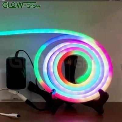 Magic Chasing 24V RGB LED Neon Flex Light with Remote Controller for Christmas Decoration