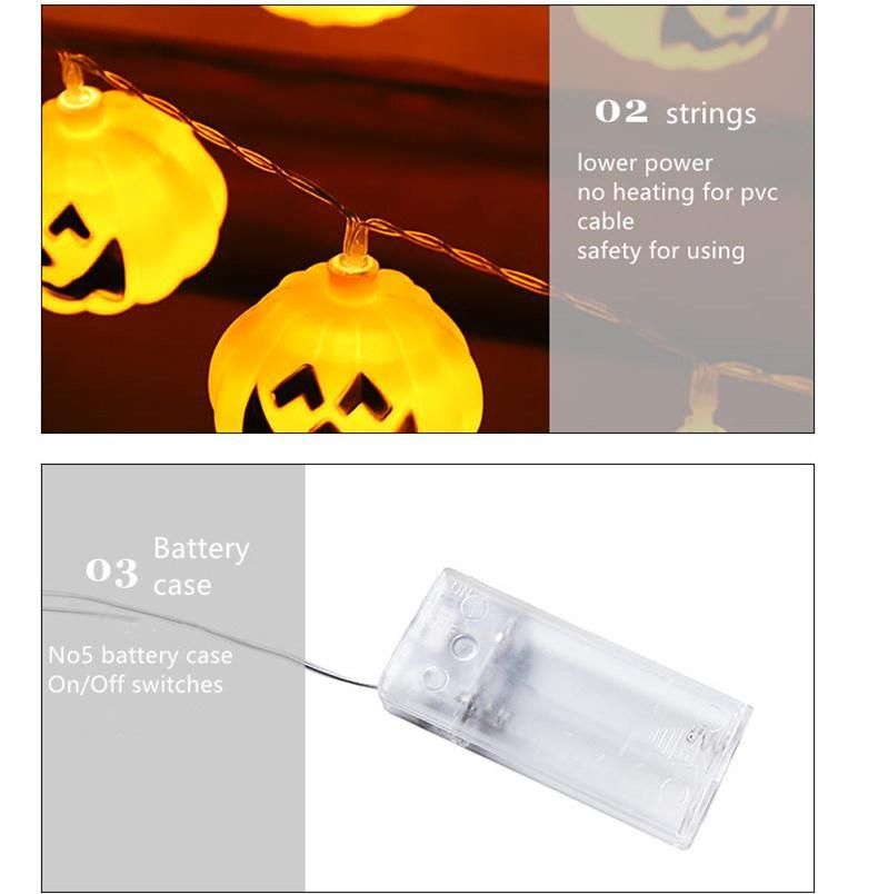 Outdoor Decorative Lamp Pumpkin Shaped Fashion Battery Lamp String