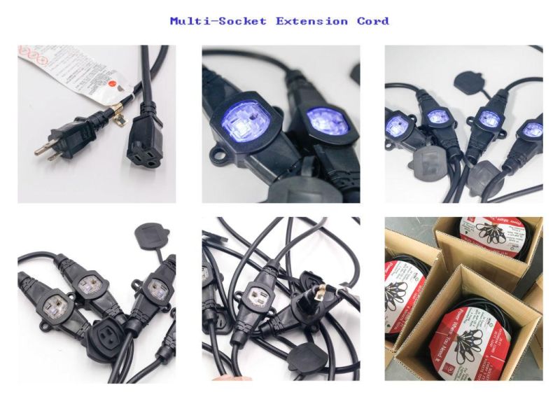 24 Sockets Male Female Connector LED String Light S14 S60 Bulbs