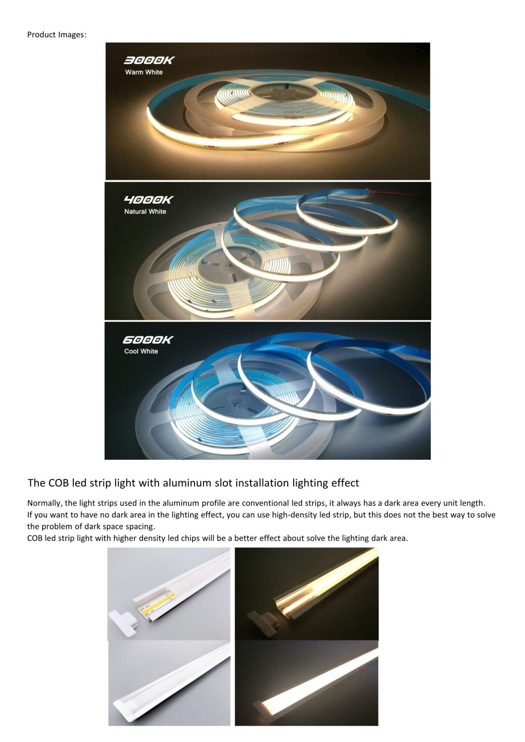 CRI>90 LED COB Strip Light No Light Spot