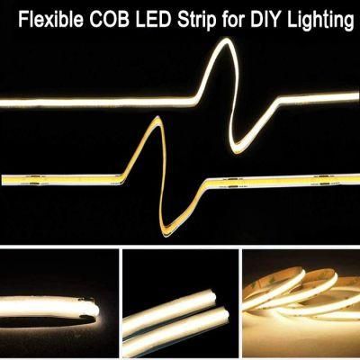 Mini 3mm 8mm Width 480LED 512LED COB Flexible Strip Light COB Tape Light DIY Lighting