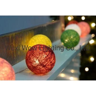 20 Cotton Ball Warm White LED Light String Christmas Decoration Multi Colour Christmas Lights Lighted Christmas Hanging Balls Decoration