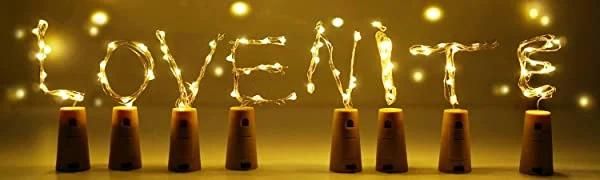 New Arrival Romantic LED Bottle Cork Light with Copper Wire String Light for Party Bar Christmas Decoration USB Rechargeable
