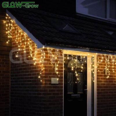 Warm White IP65 Waterproof Connectable LED Icicle String Light for Holiday Outdoor House Garden Decoration