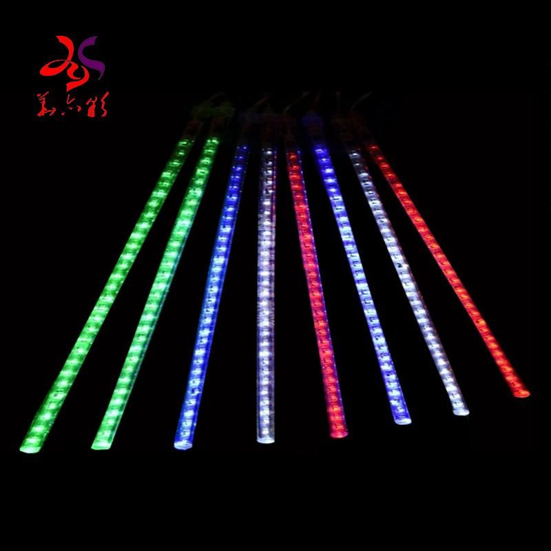 Festival RGB Wedding Icicle Fall String Outdoor Street LED Meteor Shower Style Holiday Decoration Light