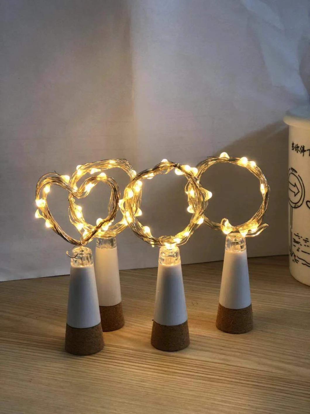 New Arrival Romantic LED Bottle Cork Light with Copper Wire String Light for Party Bar Christmas Decoration USB Rechargeable
