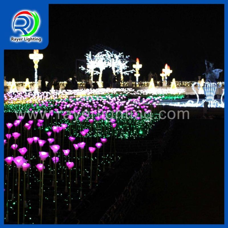 LED Rose Flower Lights Christmas Lawn Lighting Decorations