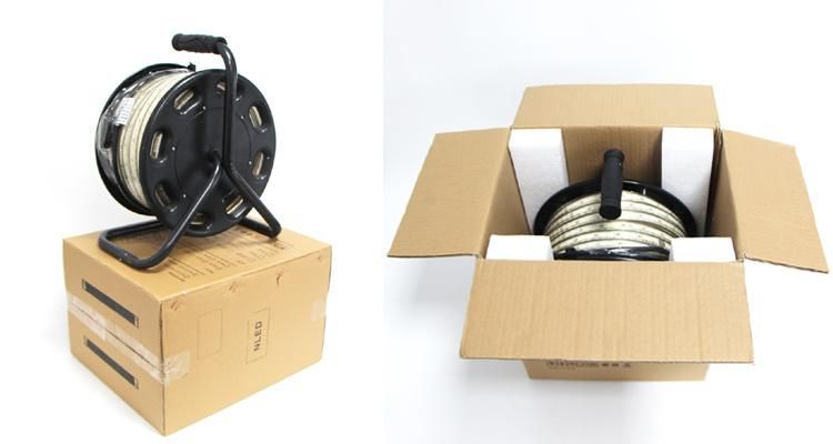 The Robust LED Strip Worklight Building Lighting 230V The Light Drum 25m with Double Chipped LED IP65 for Indoor and Outdoor Mobile Use with Plug Socket