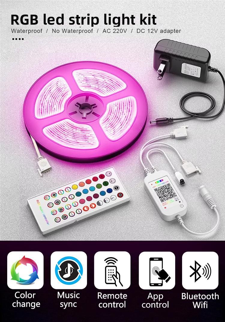 Color Changing LED Strip Light with WiFi Remote for Home Lighting