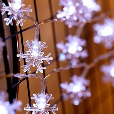 Snowflake String Lights, 1.5m 10 LED, Battery Powered String Light for Snow Theme Church Wedding Birthday Parties Decoration