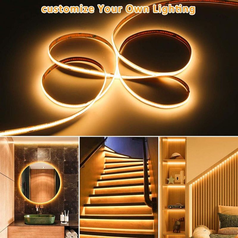 COB LED Strip Light High Density 512 LED Flexible Dotless LED Flexible Strip