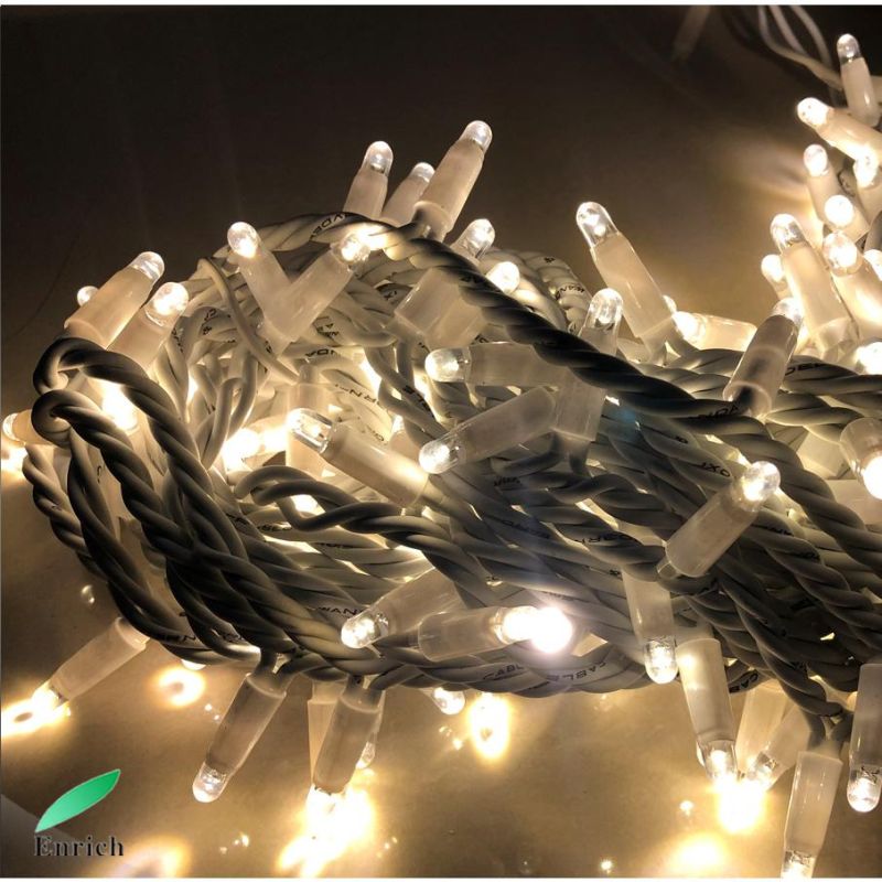 Decorative Garlands Rubber Cable LED String Light 10meter for Outdoor Garden Street