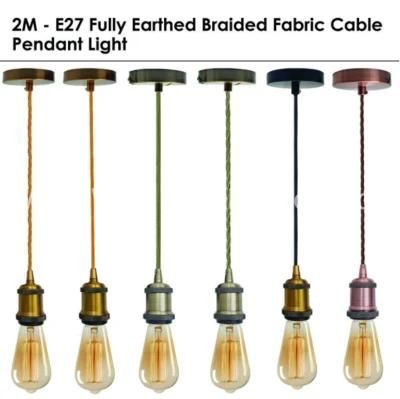 Vintage E27 Ceiling Pendant Cord Flex Hanging Lamp Holder Light Bulb Fitting Kit