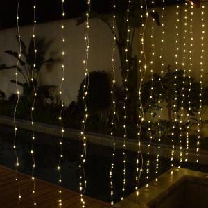 Outdoor Use Waterproof Clear Cable Ce RoHS LED Christmas Curtain Waterfall Lights