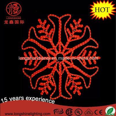 LED Snowflake Red Hanging Snowflake Rope Christmas Light for Home Decoration