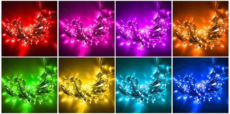 Winter Christmas Decorations Quality Connectable IP65 Rubber Cable Blister LED Pink Light Strings Outdoor