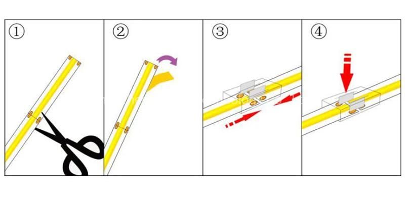 Tira De LEDs COB Strip Light DC 24V CRI 90 480 768 756 840 RGB High Lumen COB LED Tape Lights DOT for Extrusion Profile