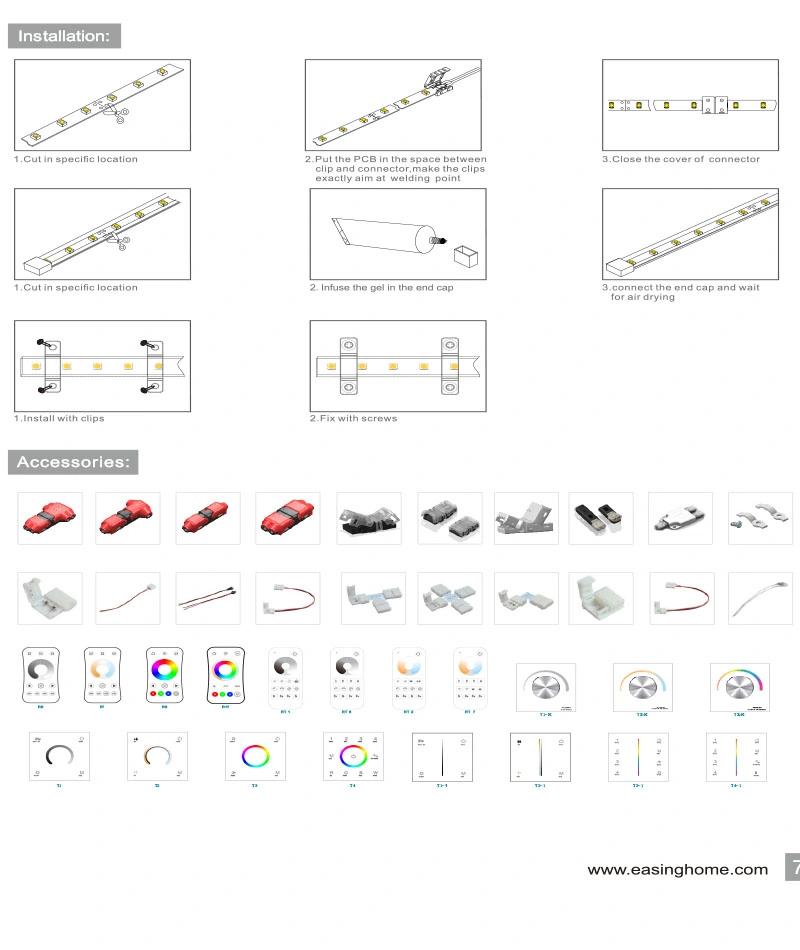 Above 90 CRI 2110SMD 18W 12V/24V LED Strip Light with 1row 280LEDs 300LEDs 700LEDs Mini LEDs Lighting for LED Light