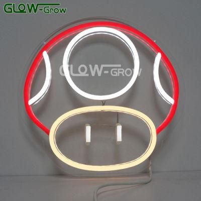 23.5*24cm 5V USB Mushroom Silicone LED Neon Light Sign with Dimmer Switch for Game Room Home Party Decoration