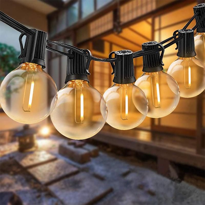 Solar Powered Energy-Saving LED String Light Holiday Party Decoration String Light LED Outdoor Decorative Lighting Bulbs Garden Waterproof String Light