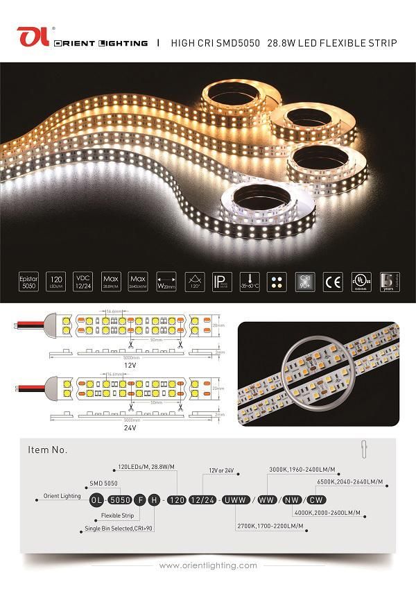 UL Ce Epistar 5050 Dual Line Strip Waterproof IP68 LED Light