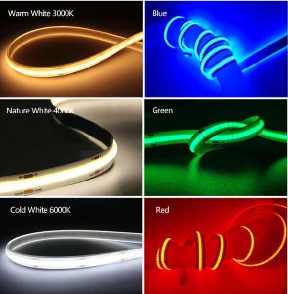 Warm White Color DC24V Flexible COB LED Strip Light