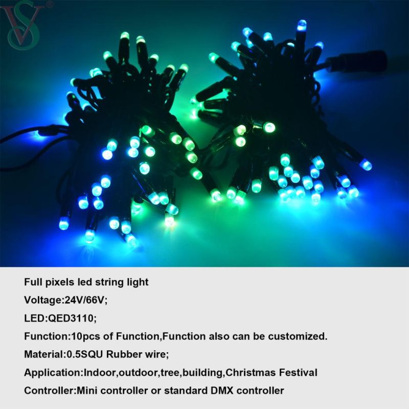 Christmas Use Remote Controlled LED RGB Color String Lights