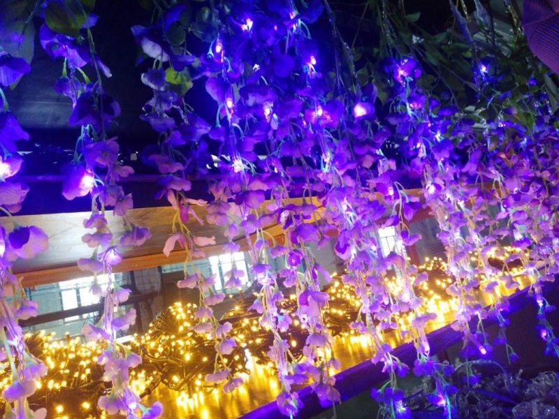 LED Artificial Wisteria Curtain Light Icicle String Ceremony Wedding Decoration