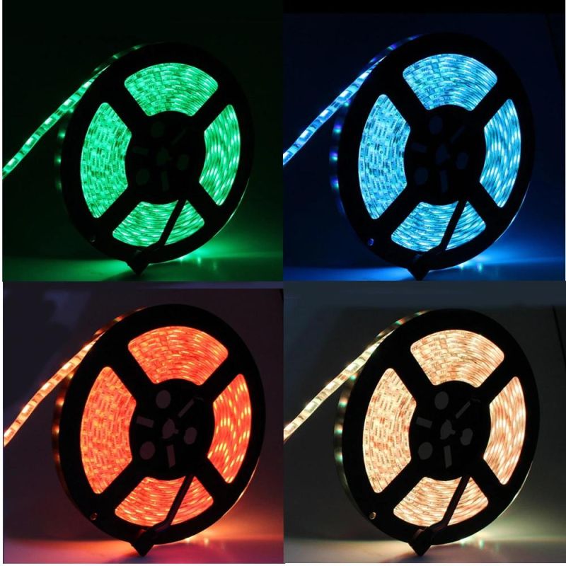 SMD 5050 RGB LED Strip 12V 30LEDs/M Waterproof Flexible Tape Ribbon String+RGB LED Controller+12V Power Adapter