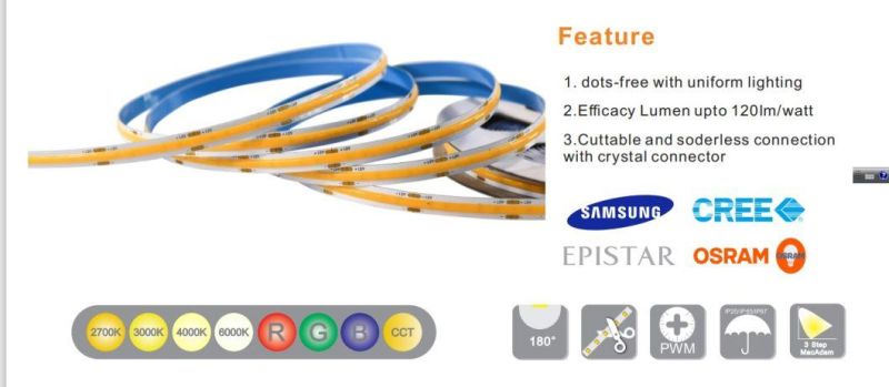 Super Slim COB Dotsfree LED Flexible Strip