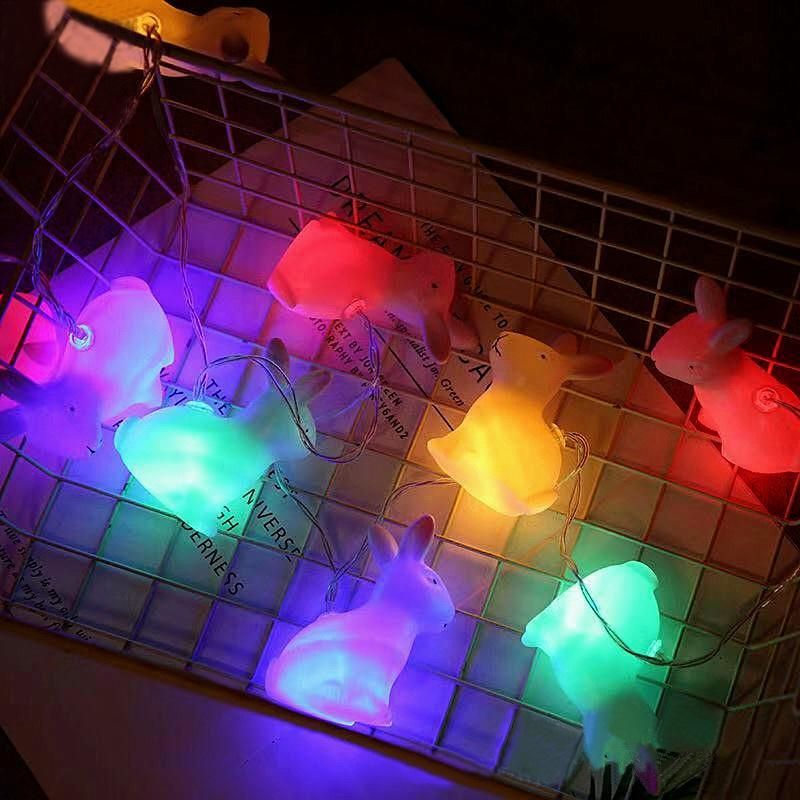 Rabbit-Shaped Battery Box Easter Decorative String Light
