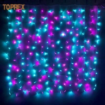 Christmas Fairy Wedding 2.0mmod PVC Cable Customizable LED Bulbs Brown Wire Curtain String Lights