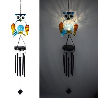 Owl Wind Chimes, Mom Grandma Gift, Solar Winds Chimes Windchime Outdoor D&eacute; Cor, Yard Decorations LED Night Lights Wyz18488