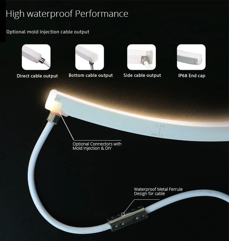 Pool Waterproof IP68 Dsi LED Neon Flex Warm White Strip