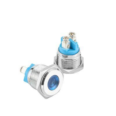 Abei Blue Red Green Yellow White 12V1 Luminous Lamp 16mm Concave Waterproof Metal LED Indicator Light for Car
